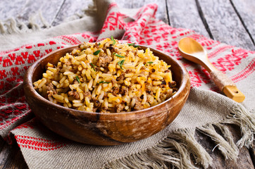 Rice with minced meat
