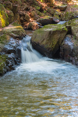 Fototapeta na wymiar Little waterfall in forest