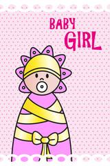 Greeting card it's girl vector illustration