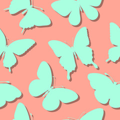 seamless background with butterflies silhouettes