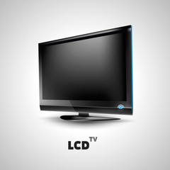 LCD TV on white backgound