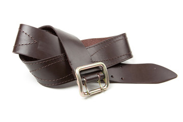 leather belt on white background