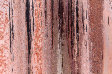 background painted rusty iron with pink streaks of blood paints
