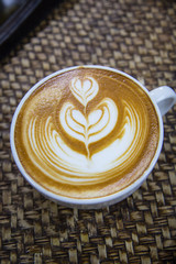 Tulip latte art coffee