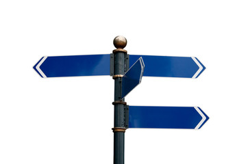 pointer with four blue arrows isolated