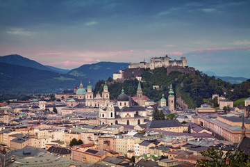 Fototapeta premium Salzburg, Austria. Image of the Salzburg, Austria during sunset.