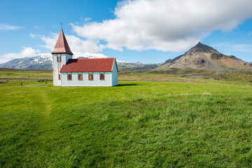 Fototapeta premium Hellnar church, Iceland
