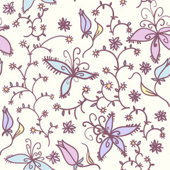 Seamless texture, floral ornament.