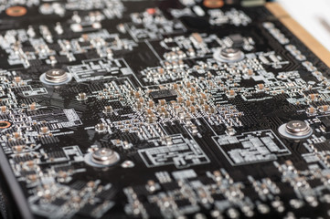 cleaning the video card for the computer closeup