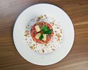 Salad with tomatoes and eggplants