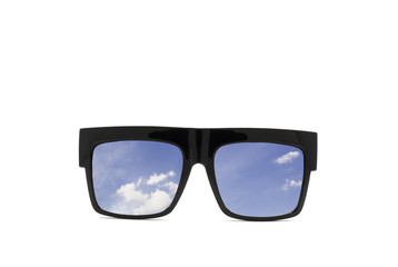 Sunglasses. Isolated on white background : bluesky
