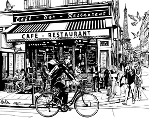 Foto op Canvas Oud café in Parijs © Isaxar