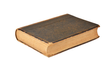 Dirty antique book, isolated on white background