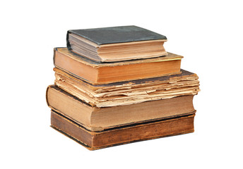 Dirty antique book, isolated on white background