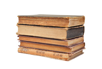 Dirty antique book, isolated on white background