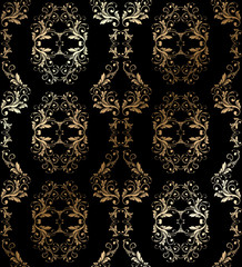 Abstract vintage seamless damask pattern