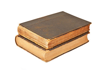 Dirty antique book, isolated on white background
