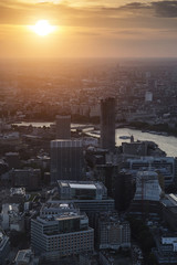 Sumer sunset over River Thames in London