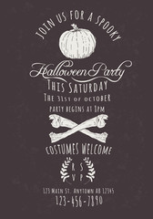 Vector Halloween Party Invitation 