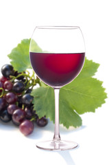 grappolo di uva e calice di vino