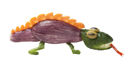 Lizard made of vegetables