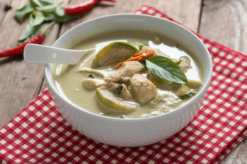 Green curry chicken, Thai cuisine.
