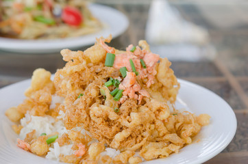 fried crispy beaten egg omelette