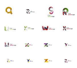 Set of universal company logo ideas, business icon collection