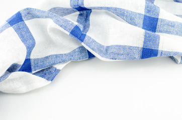 Blue napkin on white background