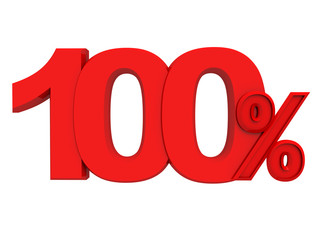red sign 100 percent
