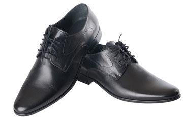 The black man's shoes isolated on white background.