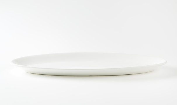 Empty Oval White Plate