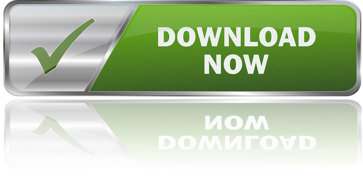 DOWNLOAD NOW / realistic modern glossy 3D eps vector banner in green with metallic border and checkmark