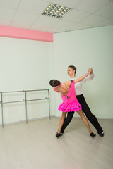 Dancing, ballroom dancing, dance studio, man and woman