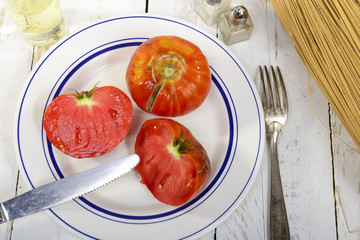 garden tomatoes on a plate