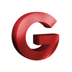 beautiful red 3d font. Letter G.