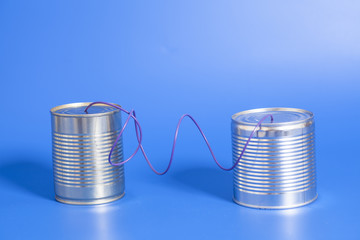 tin can phone.communication concept