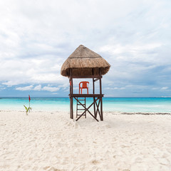 Lifeguard tower on  beach