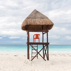 Lifeguard tower on  beach