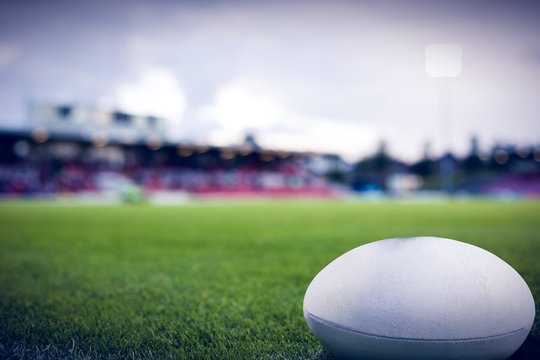 Composite image of rugby ball