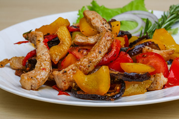 Fried pork with vegetables