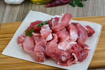 Diced pork meat