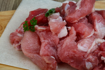 Diced pork meat