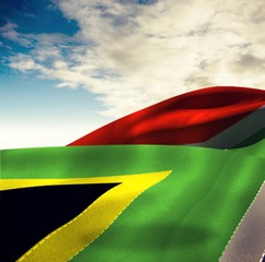 Composite image of waving flag of south africa