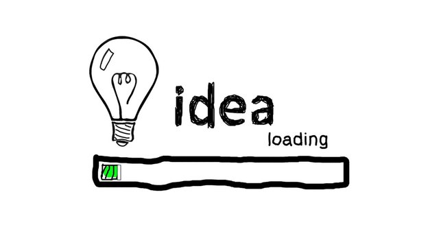 Loading bar with bulb, creativity, big idea, innovation concept