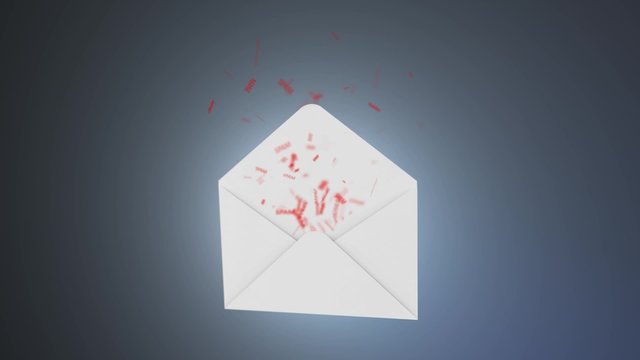 The concept of spam. A lot of spam flying out of the envelope