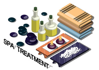 illustration of info graphic spa treatment concept in isometric graphic