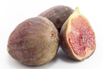 Ripe figs isolated on white