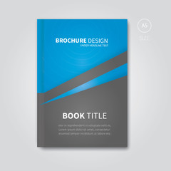 brochure book design template in blue color / vector print concept of cover for book