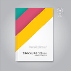 colour Vector brochure flyer template design / Modern vector brochure flyer with colour lines for book or magazine.
